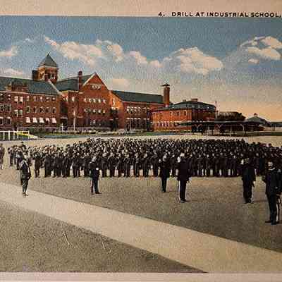 Drill at Industrial School, Lansing, Mich., Postcard