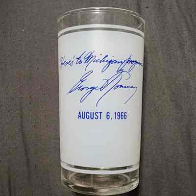 Here's to Michigan's Progress George Romney Glass