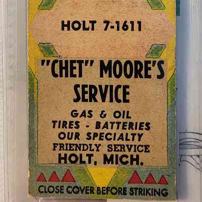 Chet Moore's Service, Holt, Mich., Matchbook