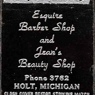 Esquire Barber Shop and Jean's Beauty Shop Matchbook