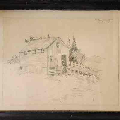 Barn Drawing by Hilda Menger