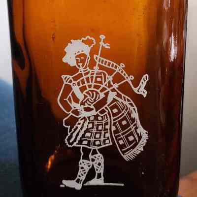 Heatherwood Farms Amber Square Quart Milk Bottle