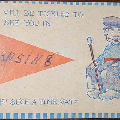 Lansing Dutch Pennant Postcard