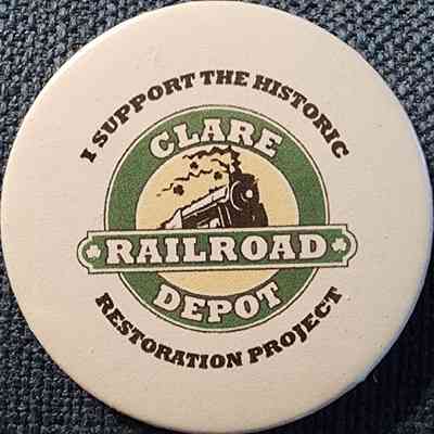 Clare Railroad Depot Restoration Button