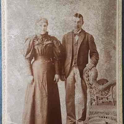 Portrait of a Couple Cabinet Card by Bigelow