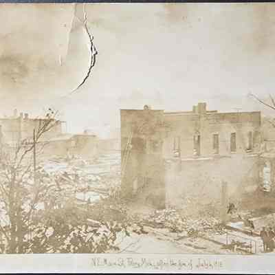N.E. Main St., Perry, Mich., after the fire of July 6, 1914l3 RPPC