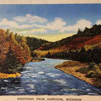 Greetings from Harrison, Michigan, Postcard