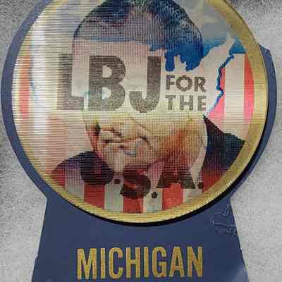 LBJ for the USA Michigan Flasher Button