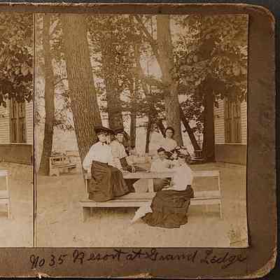 Resort at Grand Ledge Stereograph by Bush