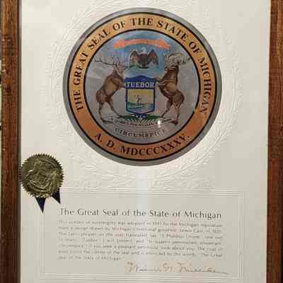 Michigan Signed and Framed State Seal