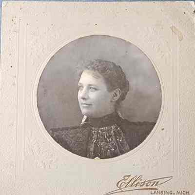 Portrait of a Woman Cabinet Card by Ellison