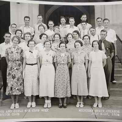 Michigan State College Boys and Girls 4-H Club Week Photo