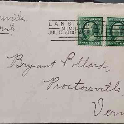 Lansing, Mich., 1909, Postal Cover
