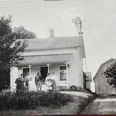 Family at Farm RPPC