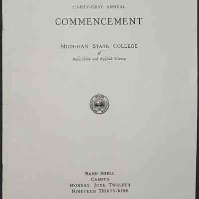 Michigan State College 1939 Commencement Program