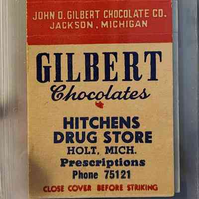 Hitchens Drug Store, Holt, Mich., Matchbook