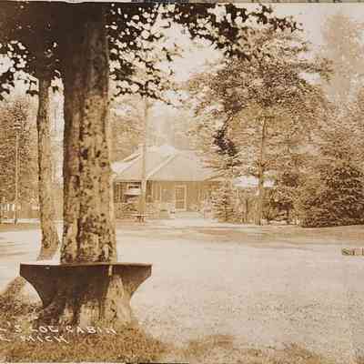 Cornwell's Log Cabin, Clare, Mich., RPPC