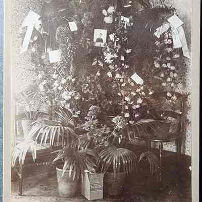 Memorial Flowers Cabinet Card by Sharpsteen