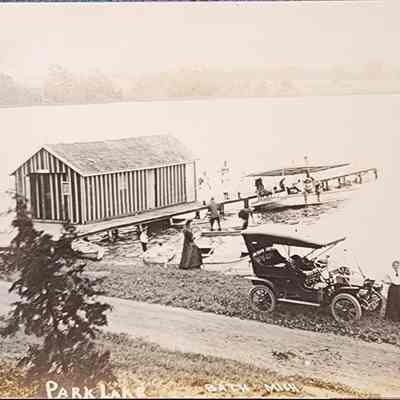Park Lake, Bath, Mich. RPPC