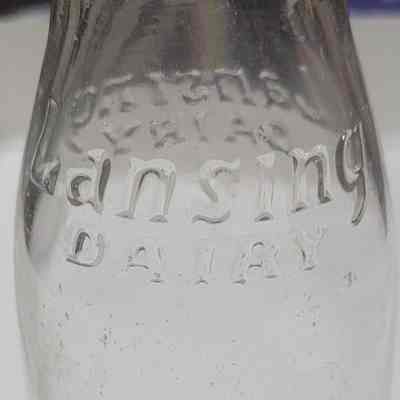 Lansing Dairy Embossed Half Pint Bottle