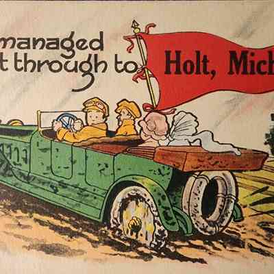 We managed to get through to Holt, Mich., Postcard