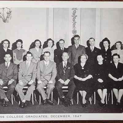 Acme Business College Graduates, December 1947 Postcard