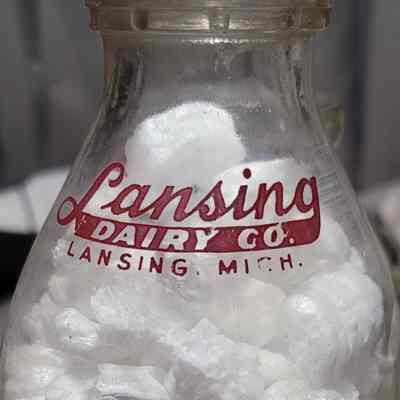 Lansing Dairy Co. Square Pyro Quart Bottle