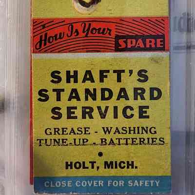 Shaft's Standard Service, Holt, Mich., Matchbook