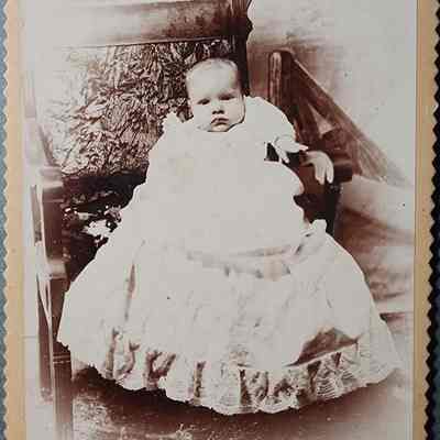 Portrait of a Baby Cabinet Card by Slocum