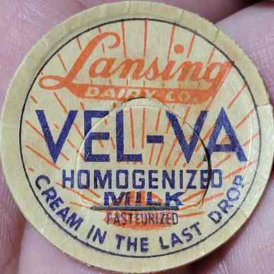 Lansing Dairy Co. Vel-Va Milk Cap