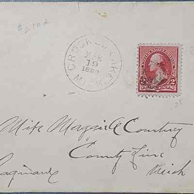 Crooked Lake, Mich. Postal Cover