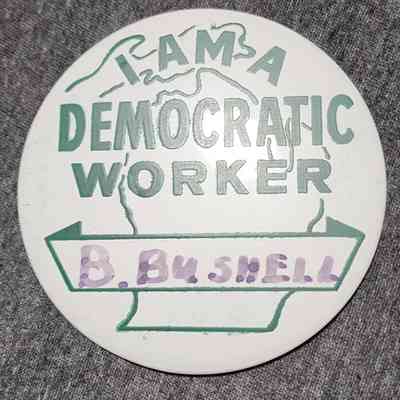 I Am A Democratic Worker, Michigan, Badge Button