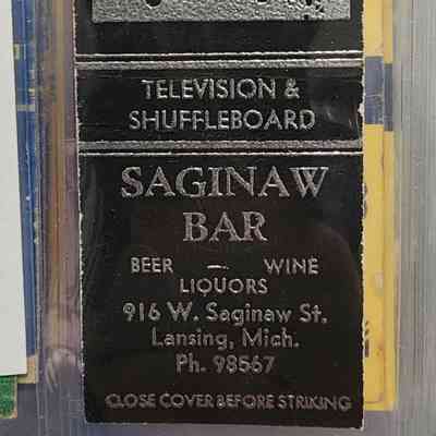 Saginaw Bar, Lansing, Mich. Matchbook