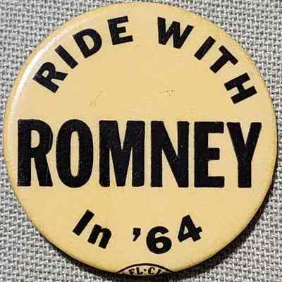 Ride with Romney in '64 Button