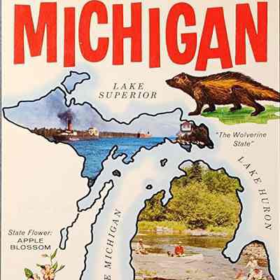 Michigan, The Water Wonderland, Postcard
