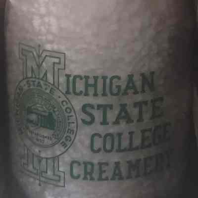 Michigan State College Creamery Pyro Quart Bottle