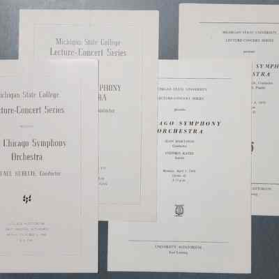 Chicago Symphony Orchestra, MSC & MSU Concert Programs, 1950, 1953, 1968, & 1970
