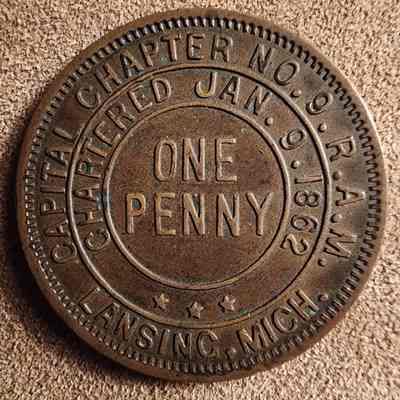 Royal Arch Masons Souvenir Penny Coin