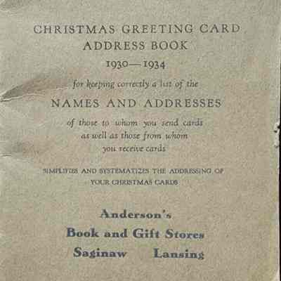 Anderson's Book and Gift Stores 1930s Advertising Address Book