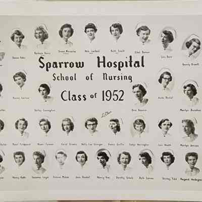 Sparrow Hospital School of Nursing Class of 1952 Composite RPPC by LeClear