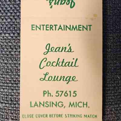 Jean's Cocktail Lounge, Lansing, Mich., Matchbook
