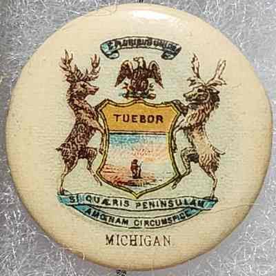 Michigan Coat of Arms Button