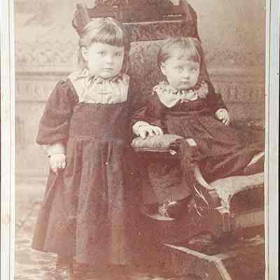 Portrait of Twins Cabinet Card by Cheney
