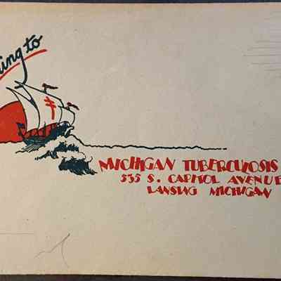 Michigan Tuberculosis Association, Lansing, Michigan, Postal Cover