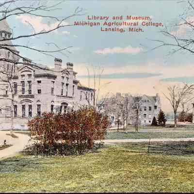 Library and Museum, Michigan Agricultural College, Lansing, Mich. Postcard