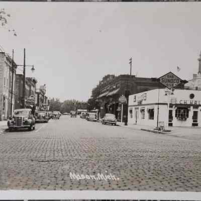 Mason, Mich. Downtown View RPPC