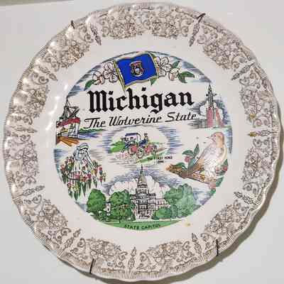 Michigan: The Wolverine State Souvenir Plate