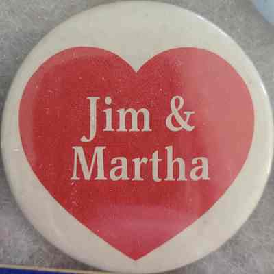 Jim & Martha Heart Button