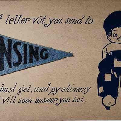 Lansing Dutch Pennant Postcard