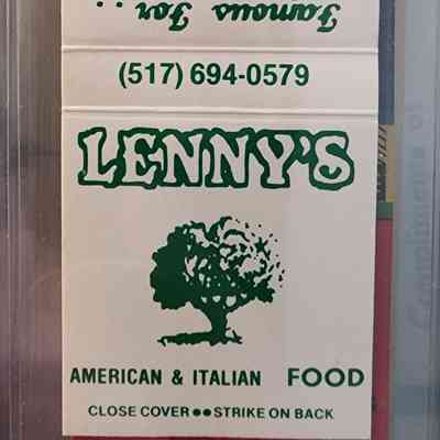 Lenny's American & Italian Food, Holt, Mich., Matchbook